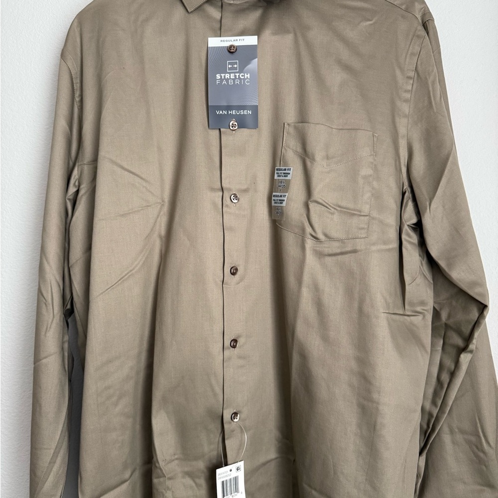 Van Heusen Regular Fit Stretch Shirt - Beige